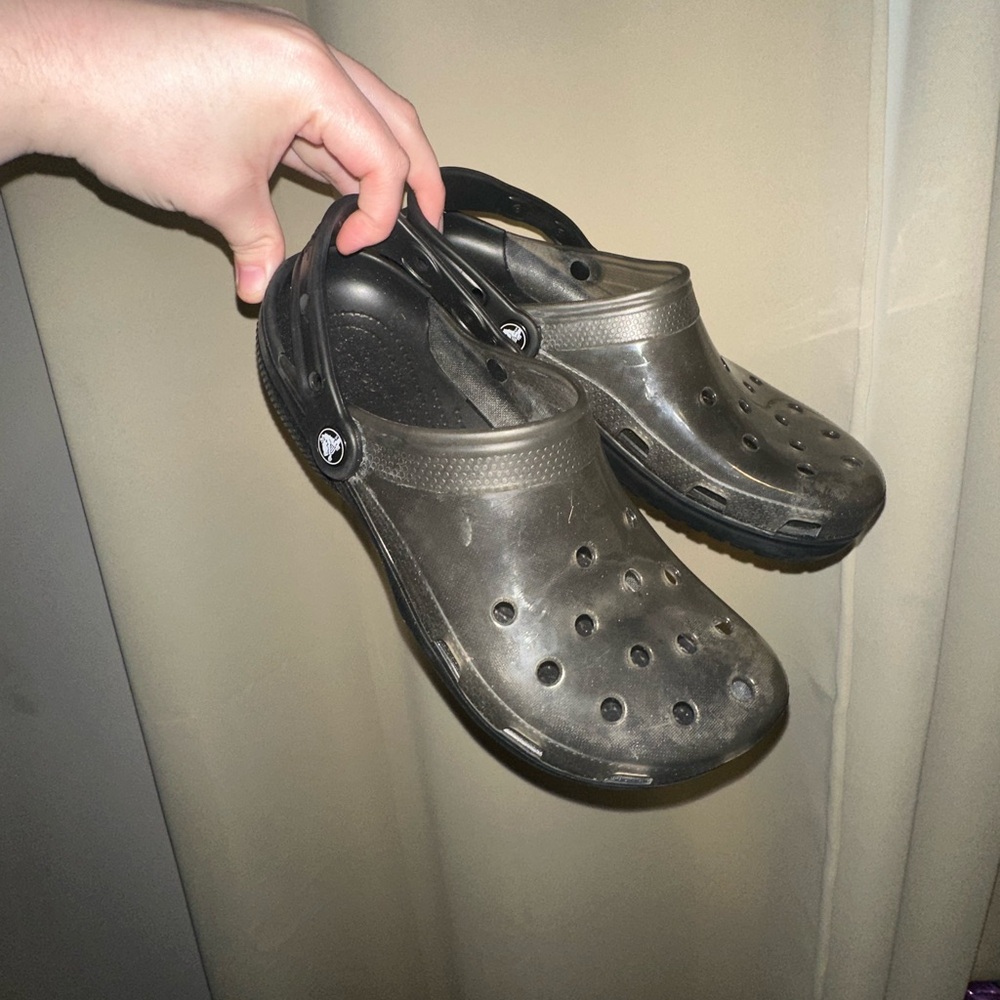 Crocs Classic Translucent Clogs Black Womens Size… - image 1